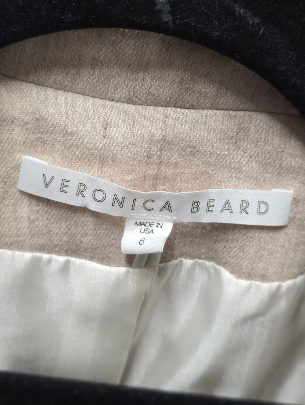Veronica Beard Beige Linen Blend Tailored Blazer Jacket Size 6 Made in USA